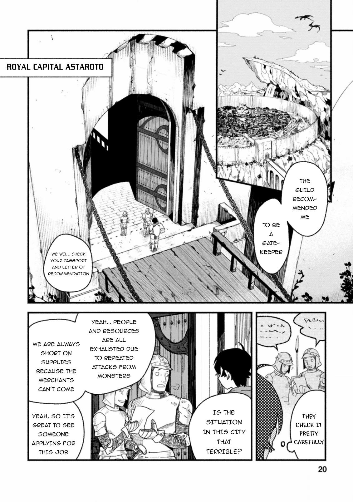 Sono Monban, Saikyou Nitsuki: Tsuihou Sareta Bougyo Ryoku 9999 no Senshi, Outo no Monban Toshite Musou Suru Chapter 1 - Page 18