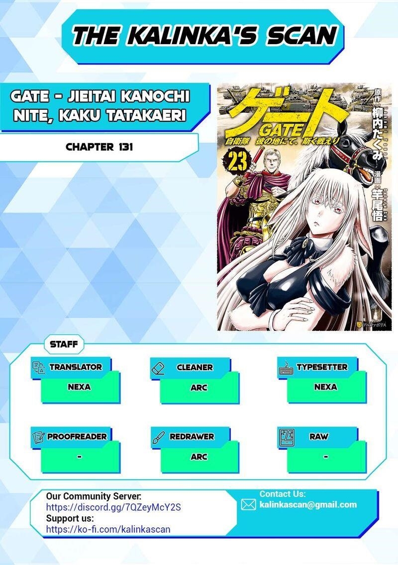 Gate – Jietai Kare No Chi Nite, Kaku Tatakeri Chapter 131 - Page 1