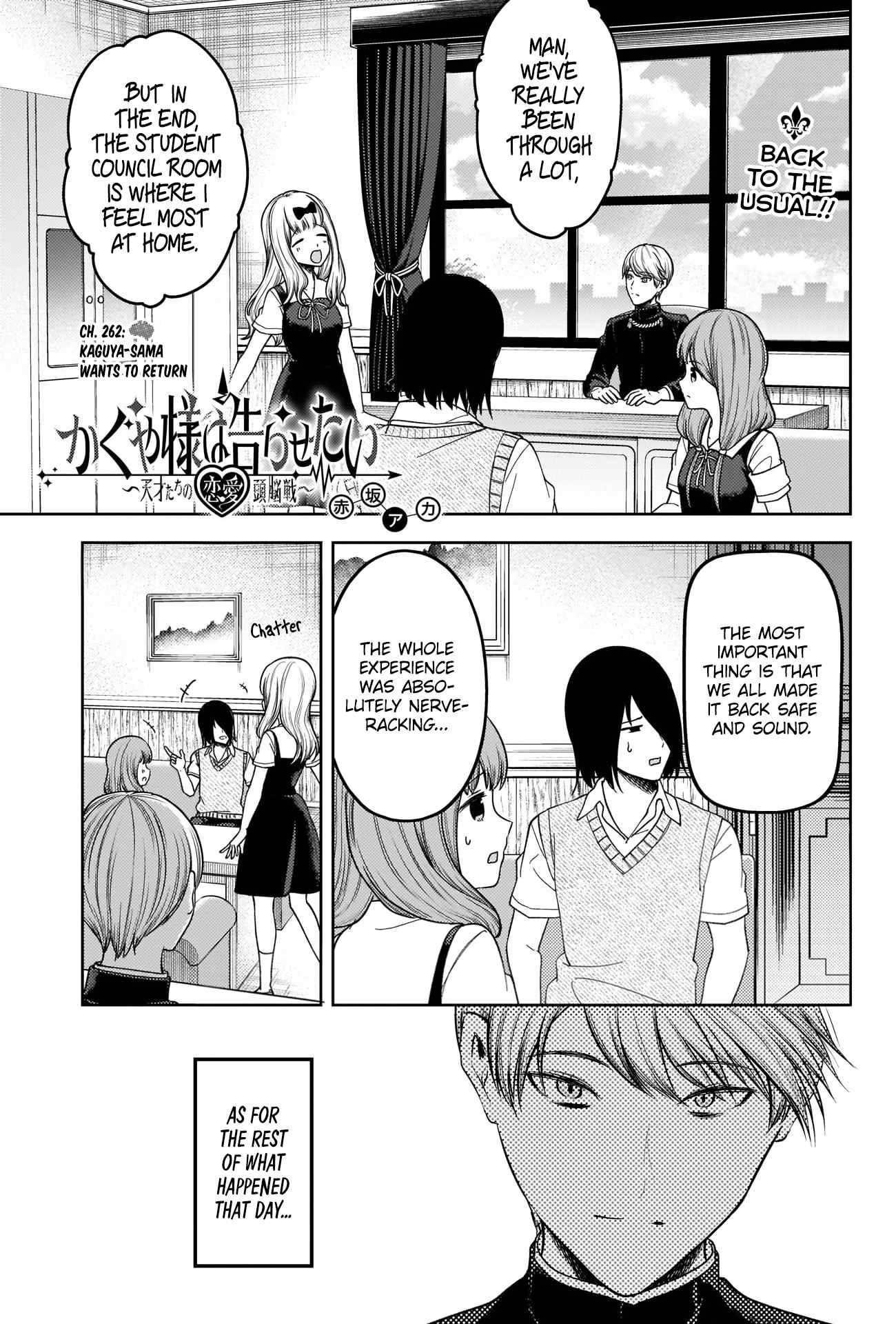Kaguya-sama wa Kokurasetai: Tensai-tachi no Renai Zunousen Chapter 262 - Page 1