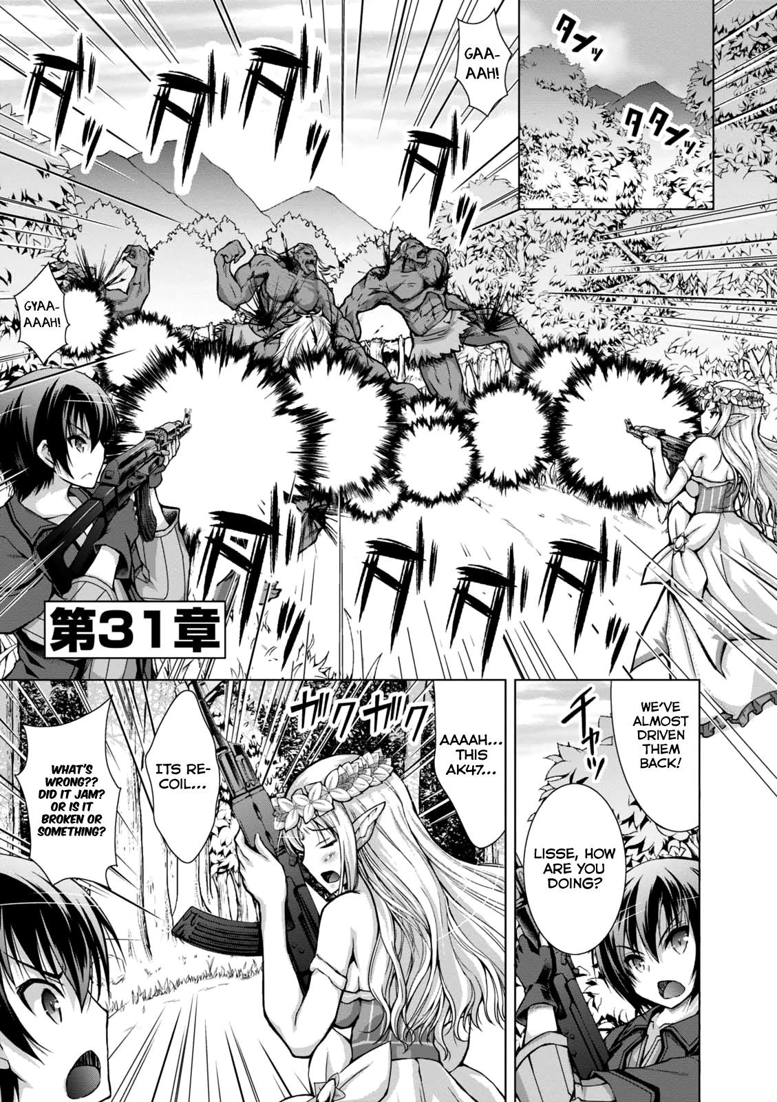 Gunota Ga Mahou Sekai Ni Tensei Shitara, Gendai Heiki De Guntai Harem O Tsukucchaimashita!? Chapter 31 - Page 1