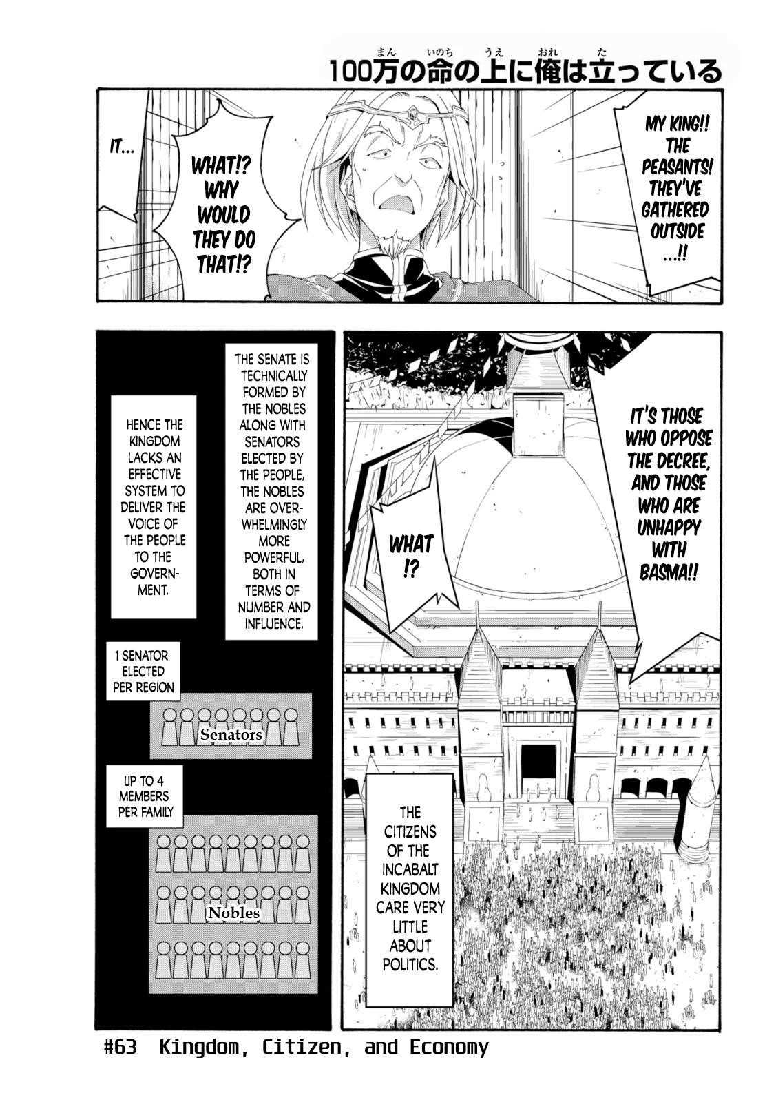 100 man no Inochi no Ue ni Ore wa Tatte Iru Chapter 63 - Page 1